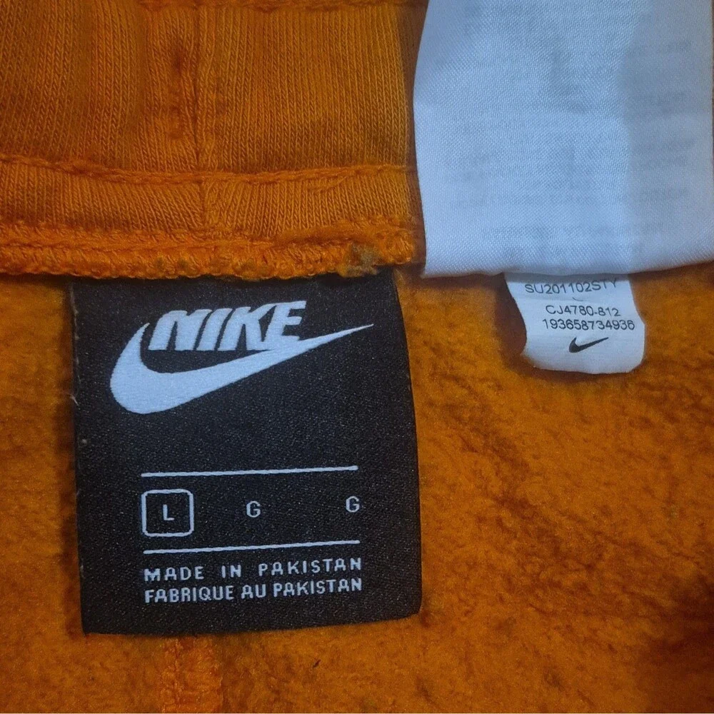 Nike Sportswear Just Do It Orange Fleece Shorts Mens Size Large